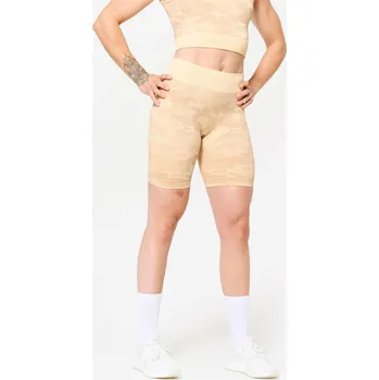 DOMYOS Dámské fitness kraťasy XS BÉŽOVÁ|KAŠTANOVÁ
