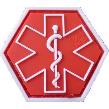 Nášivka JACKETS TO GO Nášivka plastová EMS se suchým zipem ČERVENÁ