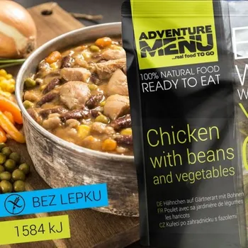Hotové jídlo ADVENTURE MENU Kuře po zahradnicku s fazolemi - ADM sterilizované hotové jídlo