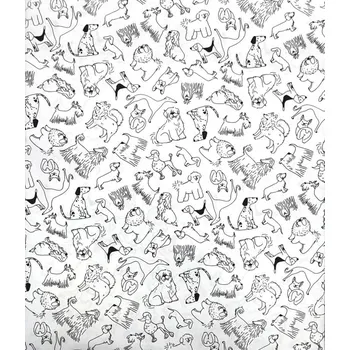 Bavlněná látka na vybarvování š. 150 cm = pejsci