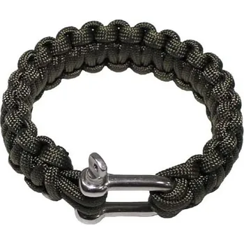 Vybavení pro přežití MFH Náramek PARACORD kov.přezka ZELENÝ