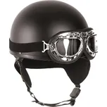 Helma motocyklová RETRO včetně brýlí ČERNÁ Helma motocyklová RETRO včetně brýlí ČERNÁ vel. L