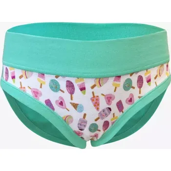 GINA dětské kalhotky klasické dívčí, úzký bok, šité, s potiskem Disco XIX 20026P peprmint levandulová 152/158