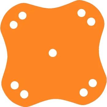 Plovací deska Plavecký ponton OSTROV (9 otvorů) 800x800x38mm, oranžová