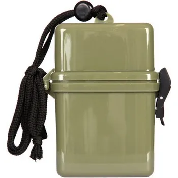 Pouzdro na rybářské vybavení FOSCO Krabička / box vodotěsná na krk 25x70x110 mm ZELENÁ