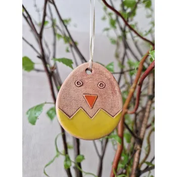 Keramické vajíčko malé závěsné žluté