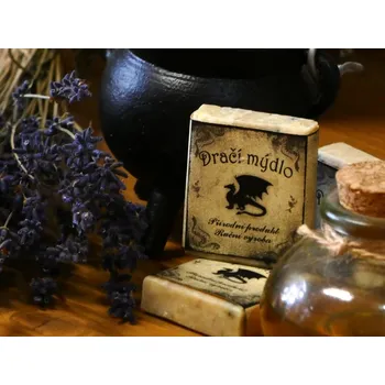 Mýdlo Olivové přírodní mýdlo Dračí mýdlo 25g EXP 2/2025 (Originální dárkové mýdlo z olivového oleje Dračí mýdlo. Obsahuje kajeput a japonský Matcha čaj. Ručně vyráběné přírodní mýdlo s vůní. Regionální výrobek - vyrobeno v České republice.)