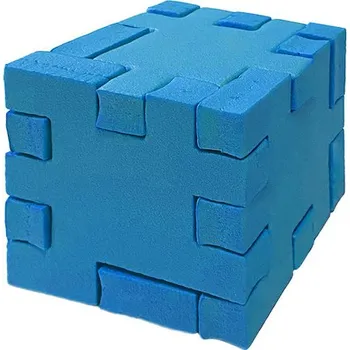 Hlavolam Hlavolam KOSTKA - modrá (80x80x15mm), modrá