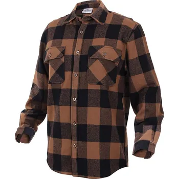 Košile dřevorubecká FLANNEL kostkovaná HNĚDÁ Košile dřevorubecká FLANNEL kostkovaná HNĚDÁ vel. M