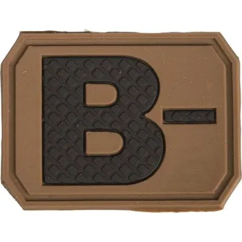 MIL-TEC® Nášivka plast 3D na suchém zipu krevní skupina B- COYOTE