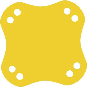 Plovací deska Plavecký ponton OSTROV (8 otvorů) 800x800x38mm, žlutá