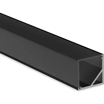 LED osvětlení MCLED Rohový hliníkový profil RD2 černý, 16x16mm, včetně černého difuzoru, 300cm
