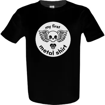 Pánská móda Tričko s potiskem My first metal shirt lebka s dudlíkem dětské
