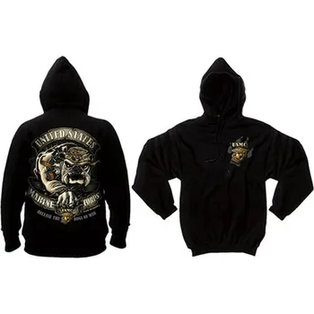 Pánská mikina Mikina USMC BULLDOG s kapucí ČERNÁ Mikina USMC BULLDOG s kapucí ČERNÁ vel. S