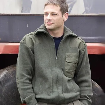 Dámský svetr Svetr vlněný dlouhý zip s kapsou ZELENÝ Svetr vlněný dlouhý zip s kapsou ZELENÝ vel. 54