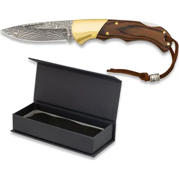 Sebeobrana Nůž zavírací DAMAŠEK 18750 rukojeť DŘEVO