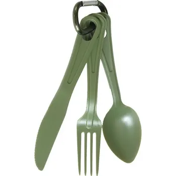 Kempingové nádobí MIL-TEC® Příbor US LEXAN 3ks na karabině