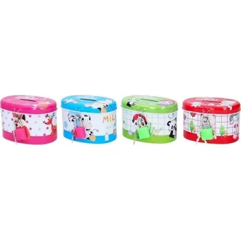 Pokladnička Pokladnička W010911 plechová ovál 10x6,5 cm