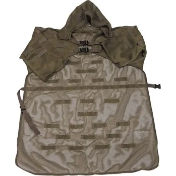 Airsoft MFH Plášť kamuflážní síťový s poutky a kapucí ZELENÝ