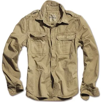 Pánská košile SURPLUS Košile RAW VINTAGE s dlouhým rukávem KHAKI