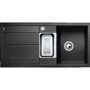 Granitový dřez Blanco Metra 6 Silgranitový dřez, 990x490 mm, s ovládáním odtoku a s příslušenstvím, černá, 525929