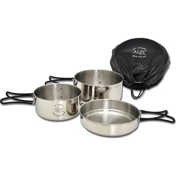 Kempingové nádobí ALB Nádobí MAKALU třídílné nerez s obalem