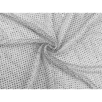 Pružná síťovina s broušenými kamínky metráž Varianta: 1 bílá crystal, Balení: 1 m