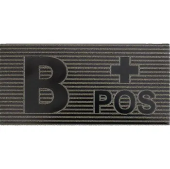 Nášivka DIRECT ACTION® Nášivka IR krevní skupina VELCRO B POS ČERNO/ZELENÁ