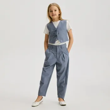 Reserved - Elegantní kalhoty z viskózové směsi - světle modrá - 803CY-50M - 803CY-50M-116