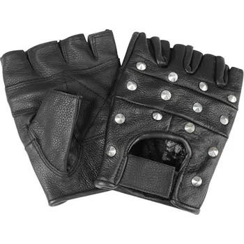 Rukavice MIL-TEC® Rukavice BIKER bez prstů s nýtky ČERNÉ