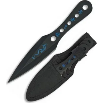 Bojový nůž Albainox Nůž vrhací set 3 kusů s modrým motivem