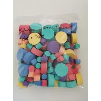 Jednorázové nádobí Kolečka - BAREVNÁ ( 50ks + 50ks) 27mm, mix barev