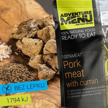 Potravina ADVENTURE MENU Vepřové maso na kmíně - ADM sterilizované hotové jídlo