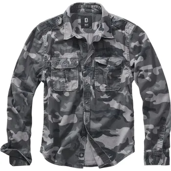 Pánská košile Košile styl VINTAGE dlouhý rukáv GREY CAMO Košile styl VINTAGE dlouhý rukáv GREY CAMO vel. S