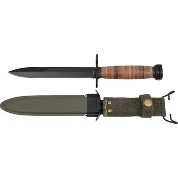 Bojový nůž MFH Bajonet typ US M4 s koženou rukojetí