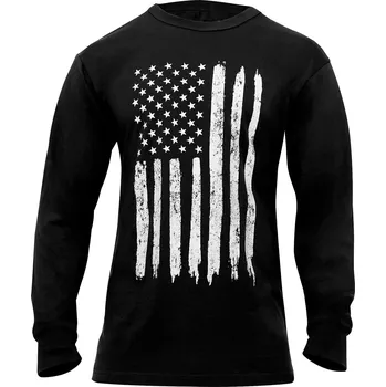 Triko BÍLÁ vlajka USA dlouhý rukáv ČERNÉ Triko BÍLÁ vlajka USA dlouhý rukáv ČERNÉ vel. XL