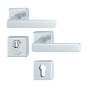 Dveřní kování HOPPE Bezpečnostní rozetové kování Dallas se zakrytím vložky Provedení: klika - klika, Povrch: F1 - stříbrný elox