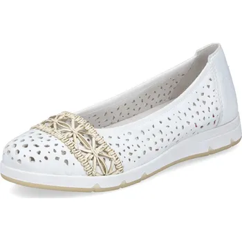 Dámské baleríny Dámské baleríny na klínku Rieker L3062-80 bílé 38