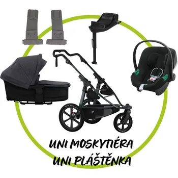 Kočárek TFK - Trends for Kids Akční set TFK Sport Pro podvozek 2025 + Hluboká korba kombi Premium + Pláštěnka + Moskytiéra + adaptéry na autosedačku + autosedačka Cybex Aton B2 + isofix base