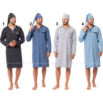 Pánská noční košile Hotberg(M-Max) Pánská noční košile Bonifacy358/1136/ Barva: 1-antracit, Velikost: L