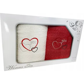 Ručník Sada ručníků S VÝŠIVKOU BABIČKA DĚDEK JAKO DÁREK, sada silných ručníků 70x140 cm