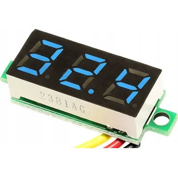 Měřič Napětí Voltmetr LED 0-100V Modrý