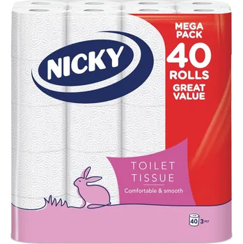 Toaletní papír Papír toaletní 3 vrstvý Nicky Big Pack 40 ks