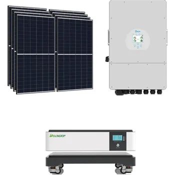Solární sestava Deye hybridní měnič 3F 10 kW + 10 kWh baterie + 10,66 kW solární panely Risen Energy