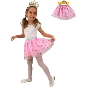 Karnevalový kostým KARNEVAL Šaty princezna tutu sukýnka s čelenkou 3-7 let (104-130cm) KOSTÝM