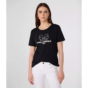 Dámské tričko KARL LAGERFELD dámské tričko DOUBLE černé S
