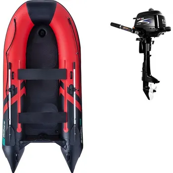 Člun Člun GLADIATOR CLASSIC B330AD red black - nafukovací člun s vysokotlakou podlahou - sada: se spalovacím motorem PARSUN F2,6 1,9 kW