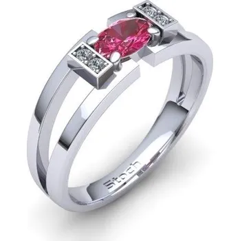 Prsten PDAU18001 Dámský prsten s růžovým safírem Materiál: Červené zlato 14kt, Velikost: 54