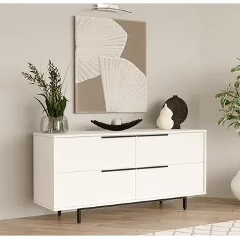 Komoda ROSARITO čtyřdveřová komoda, bílá