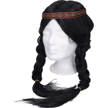 Karnevalová paruka Paruka černá s copánky